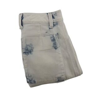RG Kane Womens Tie Dye Carpenter Denim Shorts White Blue Size 2 Made in USA
